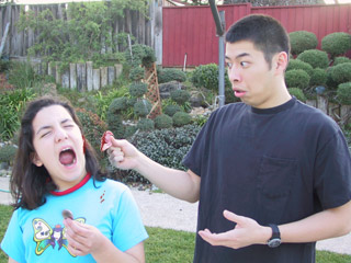 Eric Conveys: Magic trick gone horribly wrong --- click to wash away tasha's blood